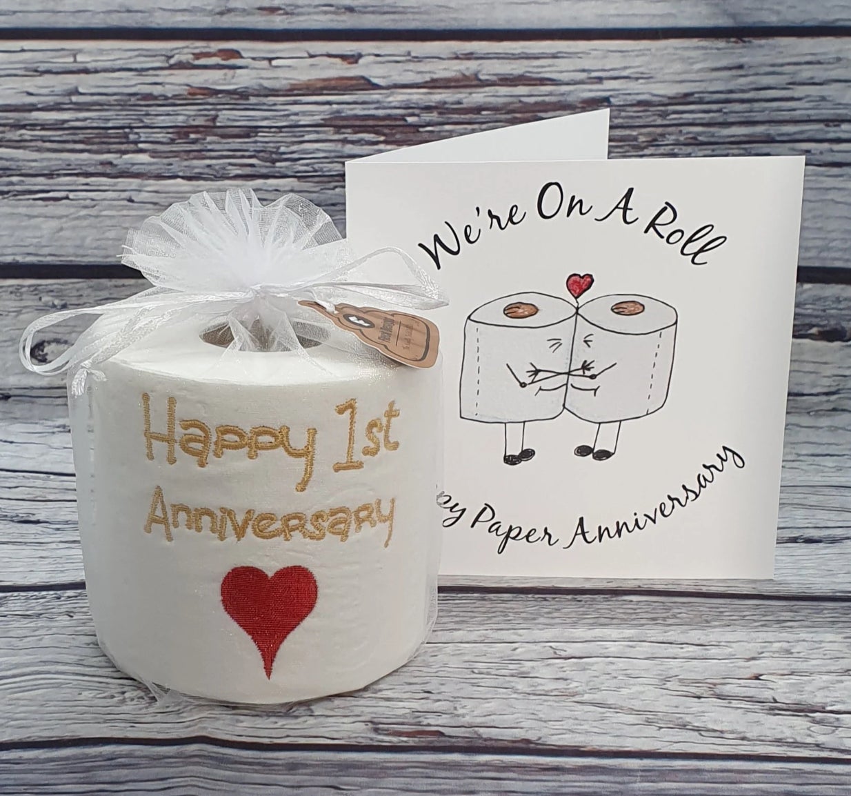 Unique Embroidered Toilet Rolls for 1st Paper Wedding Anniversary - Main Image